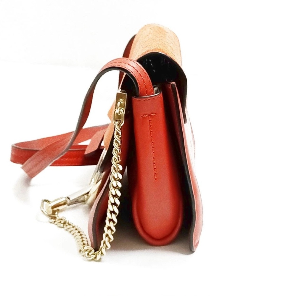 Authentic Chloe Faye Suede & Leather Shoulder Crossbody Bag   Orange 🍊 - Picture 3 of 11